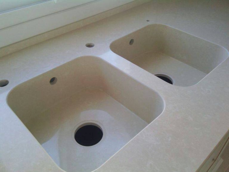 Encimera de cocina fregadero doble